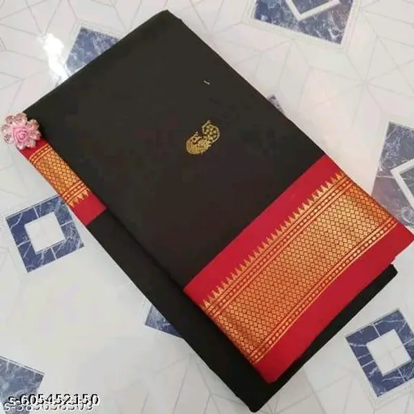 Black_Sico_Silk_Paithani_Contrast_Blouse_Saree_For_Women