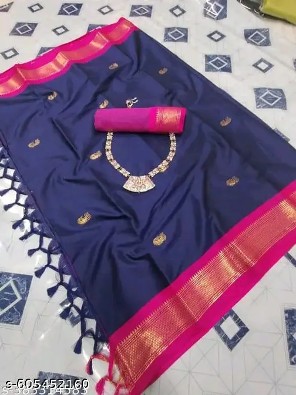 Blue_Sico_Silk_Paithani_Zari_Border_Saree_For_Women