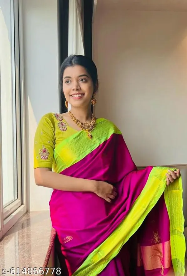 Violet_Sico_Silk_Paithani_Zari_Peacock_Butta_Saree_For_Women