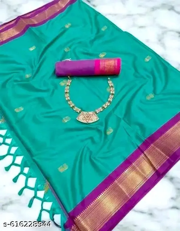 Sky_Blue_Sico_Silk_Paithani_Temple_Border_Saree_For_Women