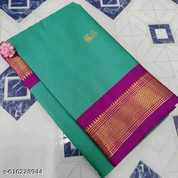 Sky_Blue_Sico_Silk_Paithani_Temple_Border_Saree_For_Women