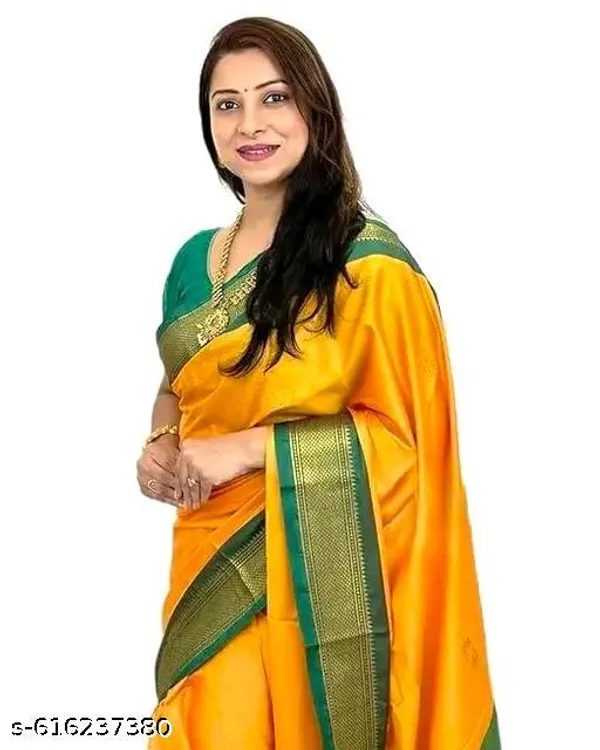 Yellow_Sico_Silk_Paithani_Saree_For_Women