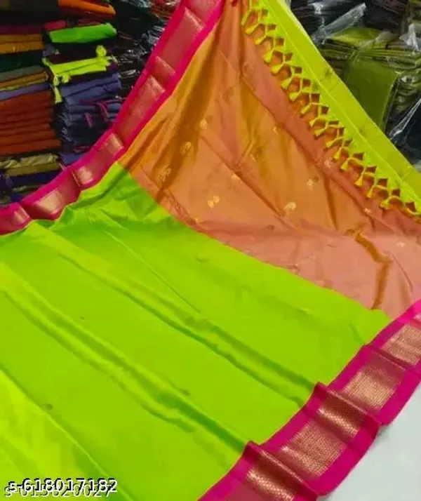 Lime_Sico_Silk_Paithani_Zari_Border_Saree_For_Women