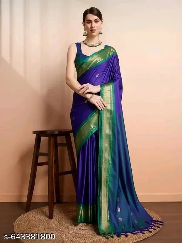 Blue_Sico_Silk_Paithani_Zari_Border_Saree_For_Women