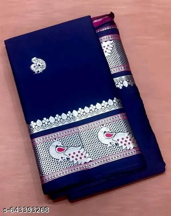Blue_Sico_Silk_Mor_Motif_Party_Wear_Saree_For_Women