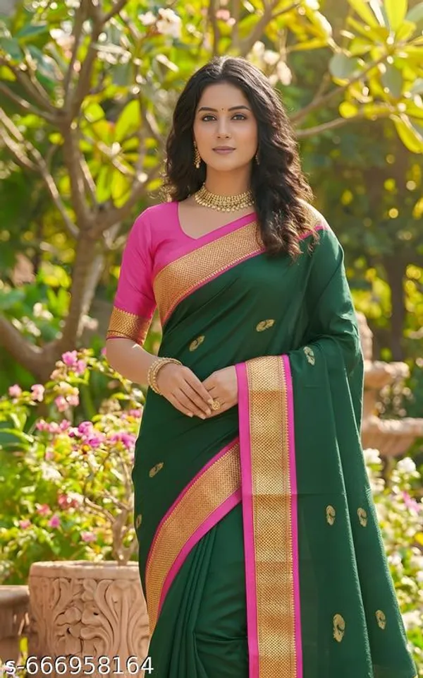 Bottle_Green_Sico_Silk_Paithani_Woven_Pallu_Saree_For_Women