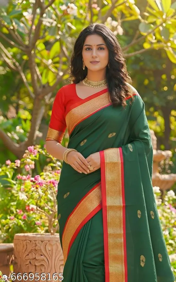 Bottle_Green_Sico_Silk_Paithani_Woven_Pallu_Saree_For_Women