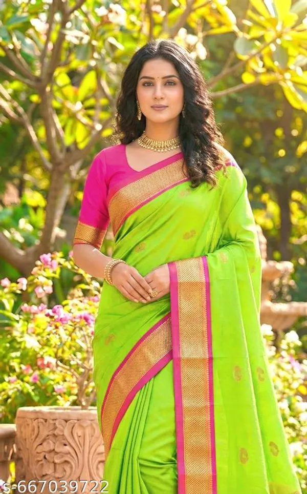 Lime_Sico_Silk_Paithani_Zari_Pallu_Saree_For_Women