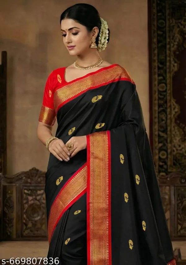 Black_Sico_Silk_Paithani_Traditional_Saree_For_Women