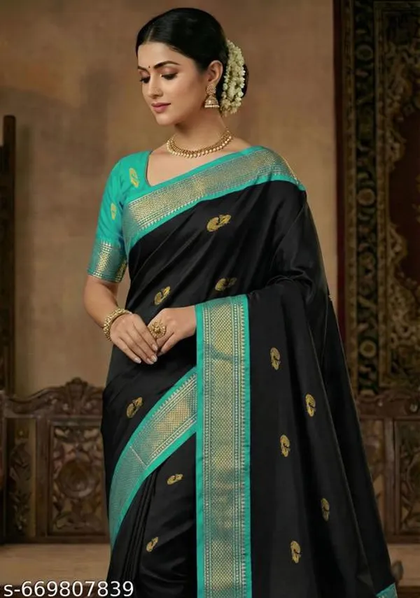 Black_Sico_Silk_Paithani_Zari_Woven_Saree_For_Women