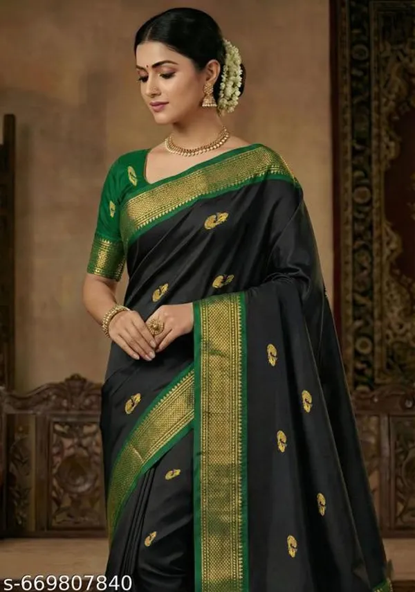 Black_Sico_Silk_Paithani_Woven_Saree_For_Women