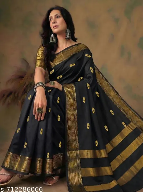 Black_Sico_Silk_Paithani_Lace_Border_Traditional_Saree_For_Women
