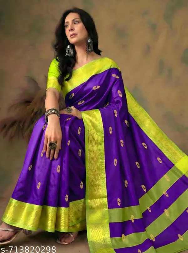 Violet_Sico_Silk_Paithani_Woven_Pallu_Saree_For_Women