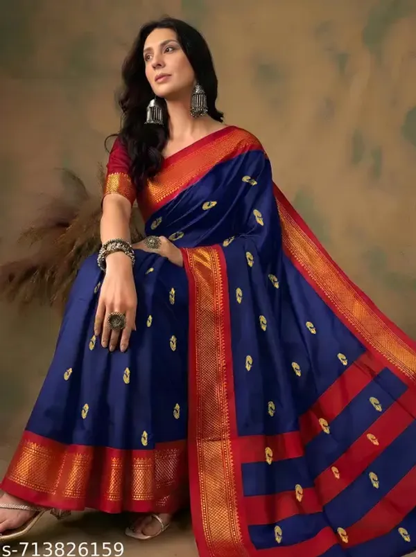 Blue_Sico_Silk_Paithani_Woven_Pallu_Zari_Border_Saree_For_Women