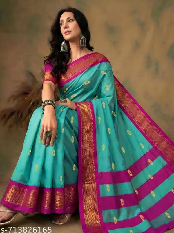 Sky_Blue_Sico_Silk_Paithani_Saree_For_Women