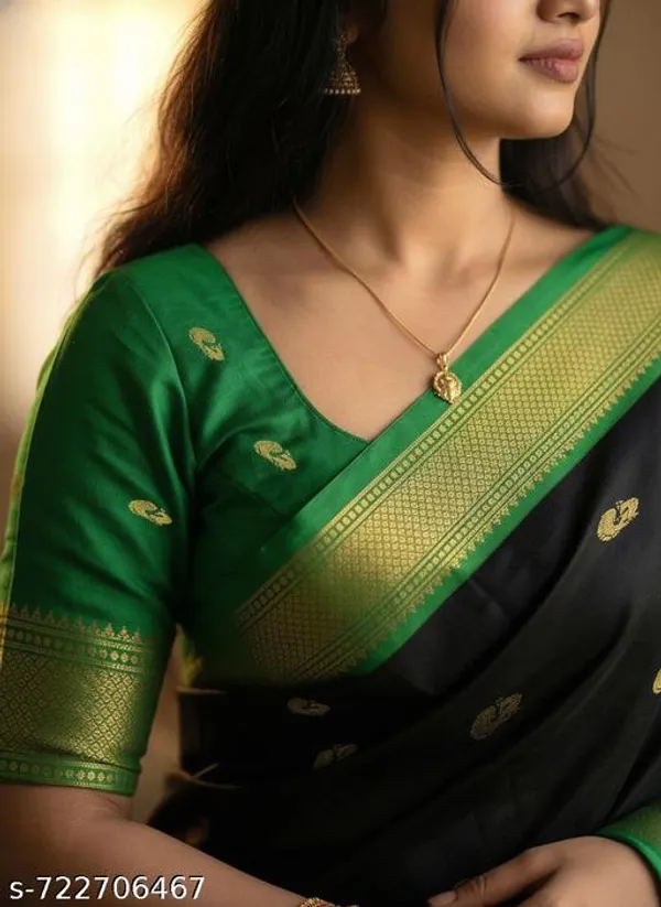 Black_Sico_Silk_Paithani_Zari_Border_Traditional_Saree_For_Women