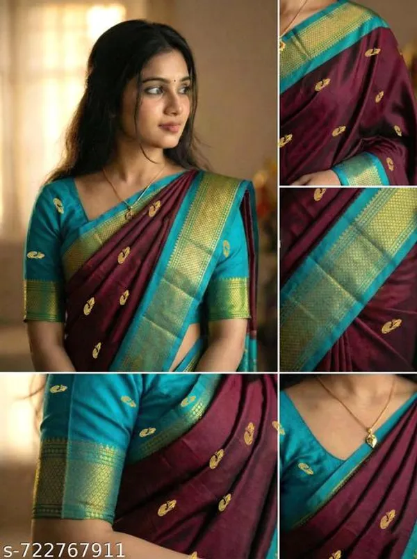 Maroon_Sico_Silk_Paithani_Woven_Zari_Border_Saree_For_Women