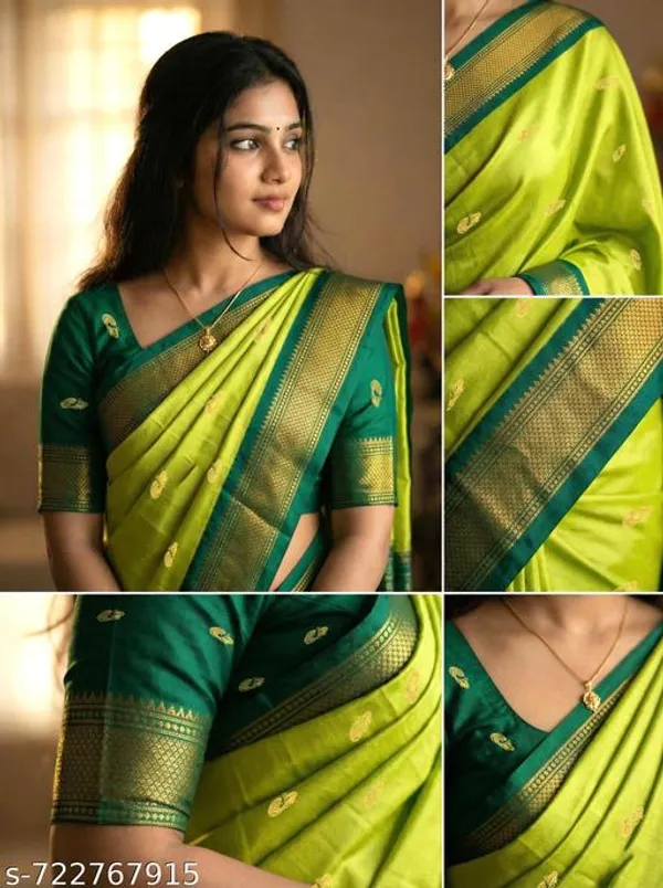 Lime_Sico_Silk_Paithani_Woven_Border_Designer_Pallu_Saree_For_Women