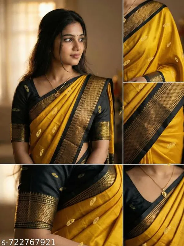 Yellow_Sico_Silk_Paithani_Zari_Border_Saree_For_Women