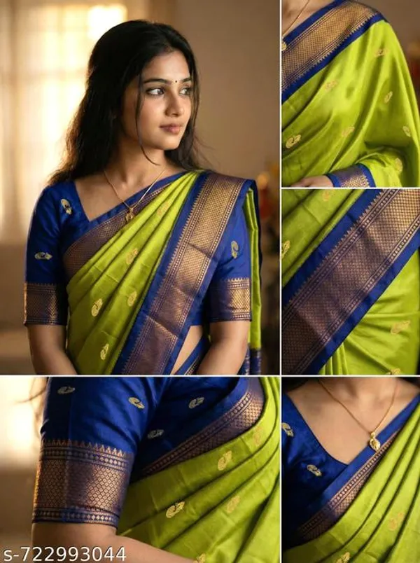 Lime_Sico_Silk_Paithani_Woven_Border_Designer_Pallu_Saree_For_Women