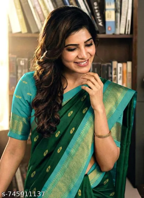 Bottle_Green_Sico_Silk_Paithani_Zari_Border_Saree_For_Women