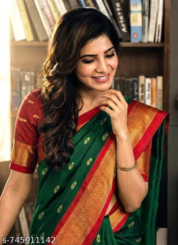 Bottle_Green_Sico_Silk_Paithani_Zari_Border_Saree_For_Women