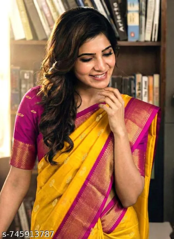 Yellow_Sico_Silk_Paithani_Zari_Border_Saree_For_Women