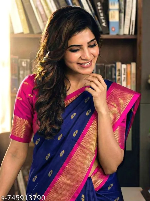 Blue_Sico_Silk_Paithani_Zari_Border_Saree_For_Women