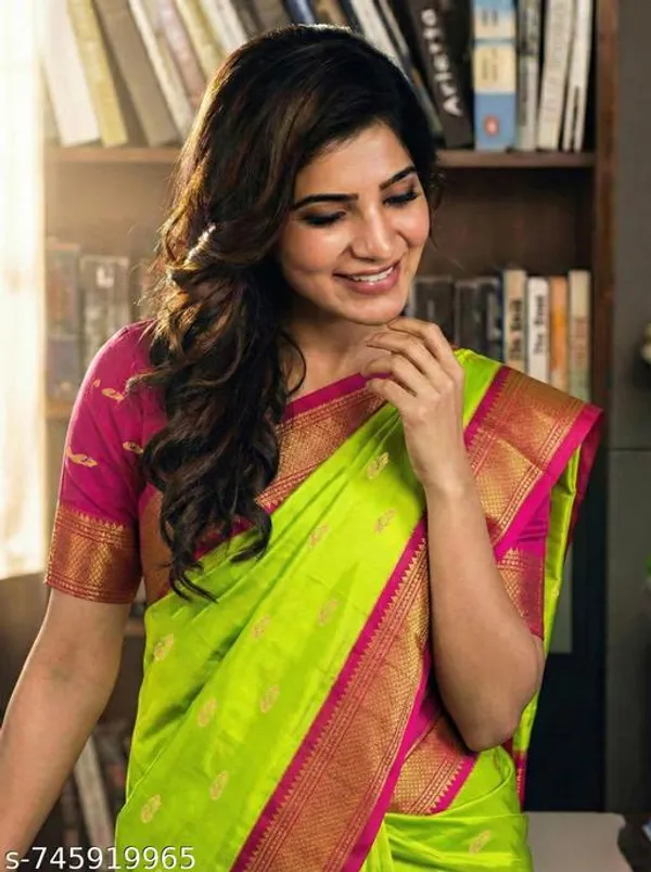 Lime_Sico_Silk_Paithani_Zari_Border_Designer_Pallu_Saree_For_Women