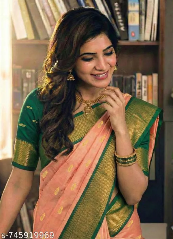 Peach_Sico_Silk_Paithani_Zari_Border_Saree_For_Women