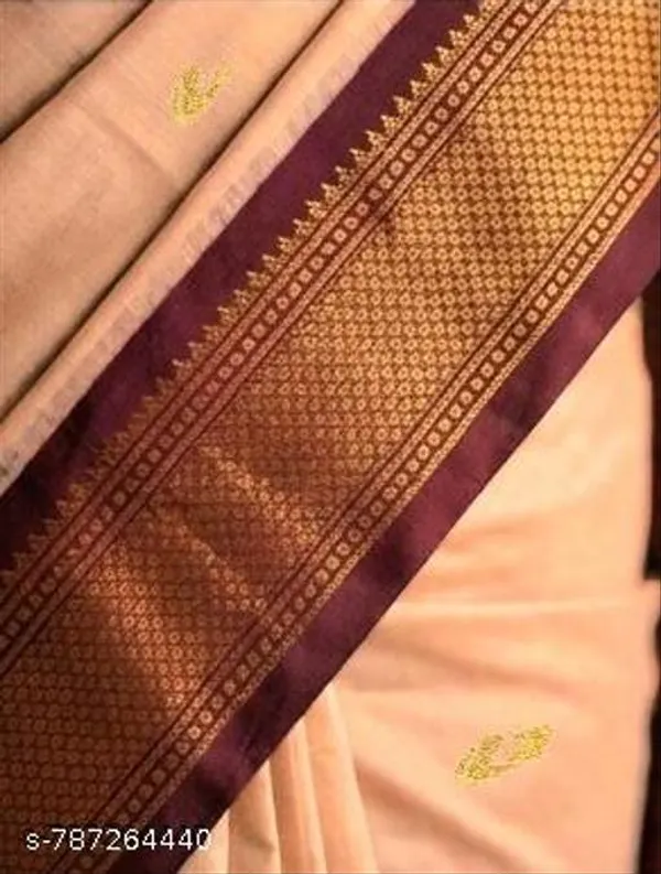Peach_Sico_Silk_Paithani_Woven_Border_Wedding_Saree_For_Women