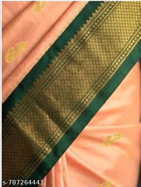 Peach_Sico_Silk_Paithani_Woven_Border_Designer_Pallu_Saree_For_Women
