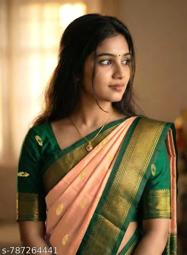Peach_Sico_Silk_Paithani_Woven_Border_Designer_Pallu_Saree_For_Women