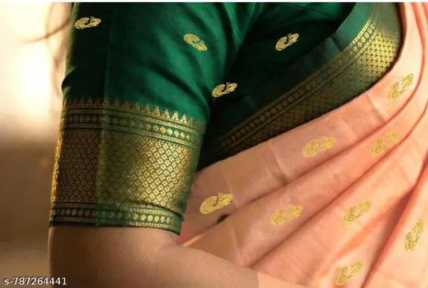 Peach_Sico_Silk_Paithani_Woven_Border_Designer_Pallu_Saree_For_Women