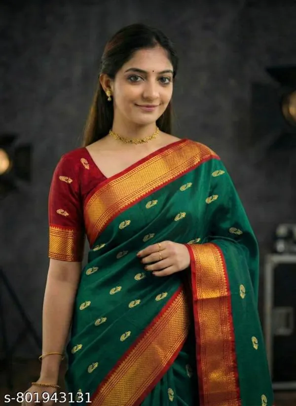 Green_Sico_Silk_Paithani_Zari_Border_Saree_For_Women