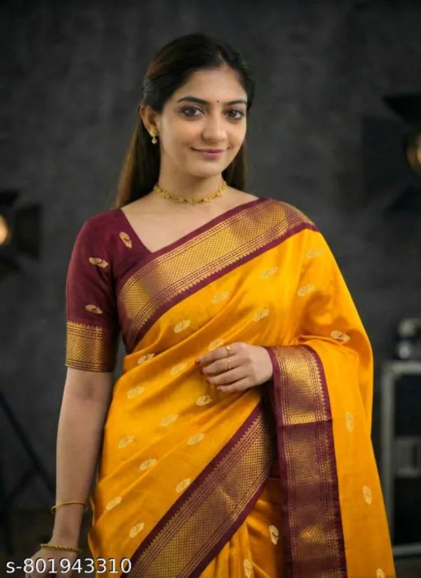 Yellow_Sico_Silk_Paithani_Zari_Border_Saree_For_Women