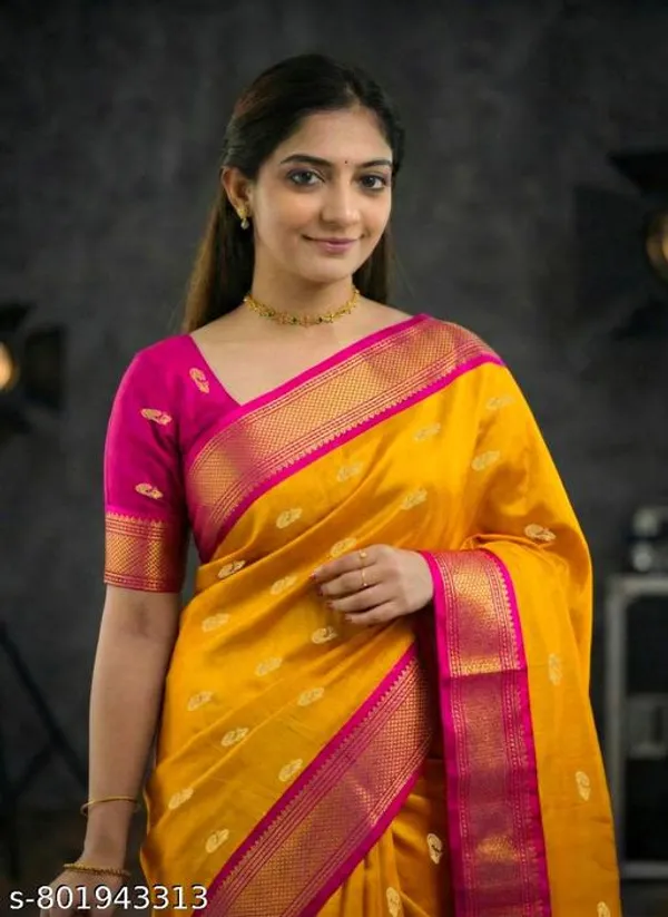 Yellow_Sico_Silk_Paithani_Zari_Border_Luxury_Pallu_Saree_For_Women