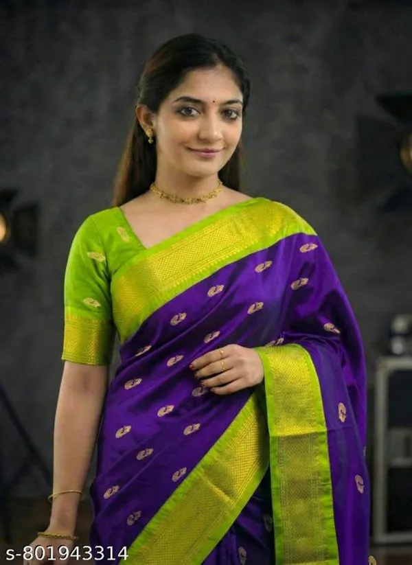 Violet_Sico_Silk_Paithani_Zari_Border_Saree_For_Women