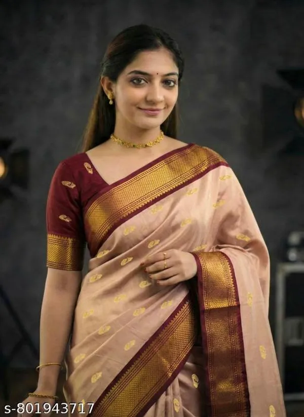 Beige_Sico_Silk_Paithani_Zari_Border_Saree_For_Women