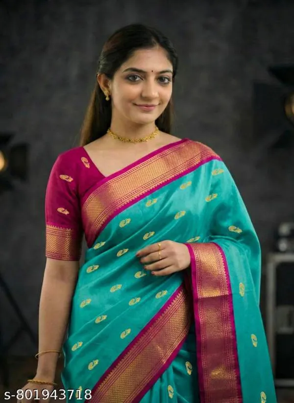 Sky_Blue_Sico_Silk_Paithani_Zari_Border_Pallu_Saree_For_Women