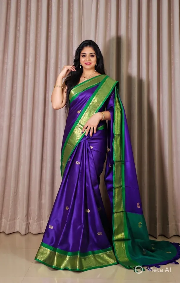 Purple_Sico_Silk_Paithani_Zari_Peacock_Boota_Saree_For_Women
