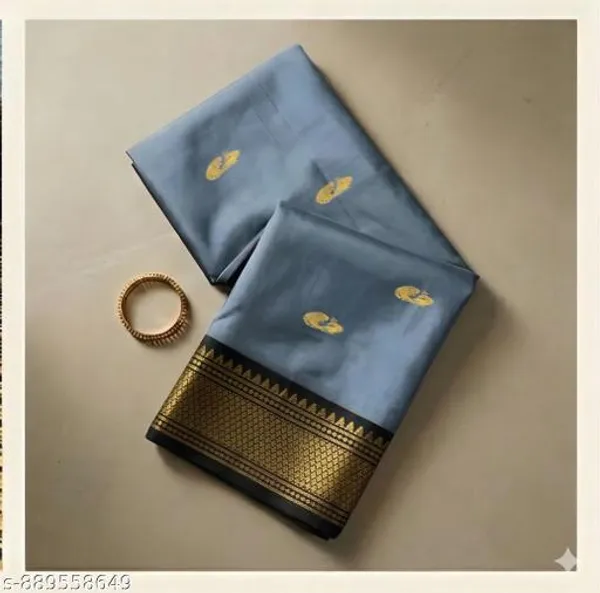 Grey_Sico_Silk_Paithani_Zari_Border_Saree_For_Women