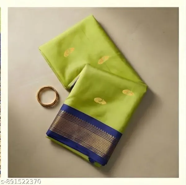 Lime_Sico_Silk_Paithani_Zari_Border_Saree_For_Women