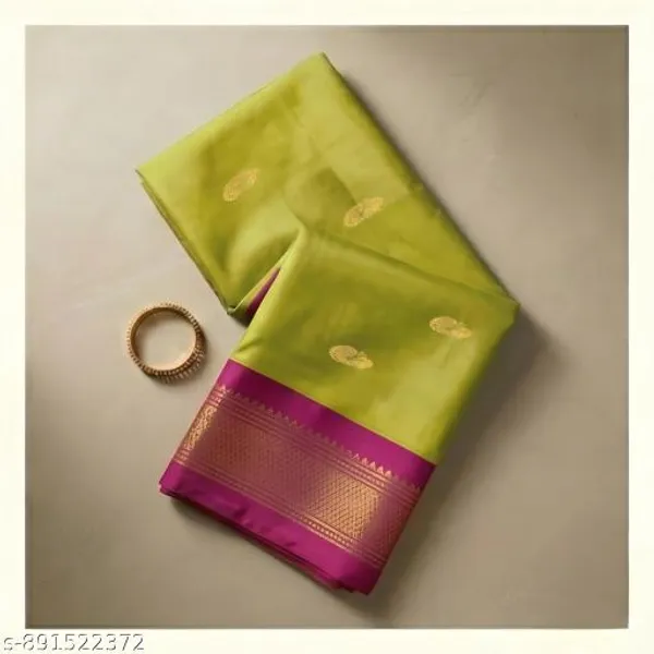 Lime_Sico_Silk_Paithani_Zari_Border_Saree_For_Women