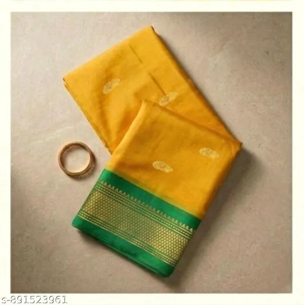 Yellow_Sico_Silk_Paithani_Zari_Border_Saree_For_Women