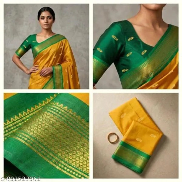 Yellow_Sico_Silk_Paithani_Zari_Border_Saree_For_Women