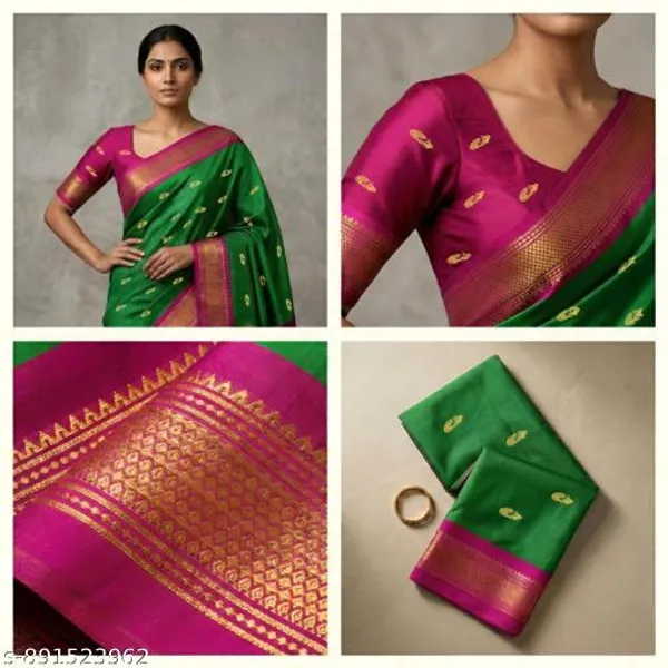 Green_Sico_Silk_Paithani_Zari_Border_Saree_For_Women