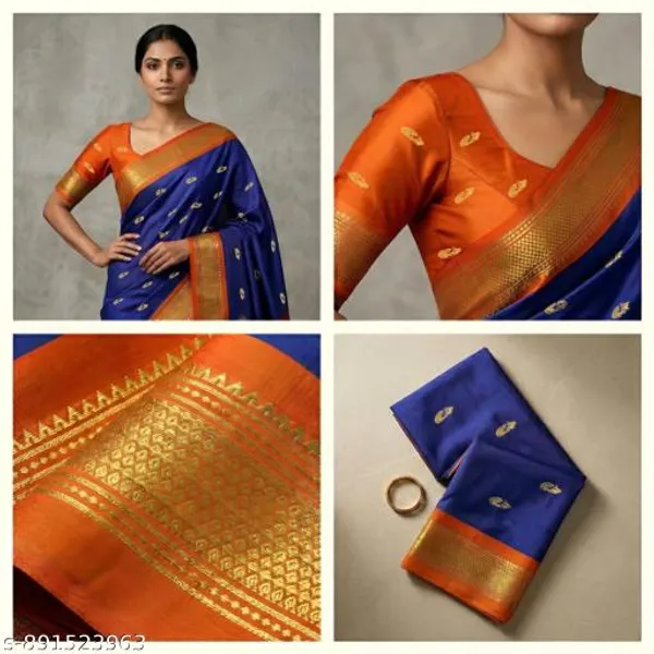 Blue_Sico_Silk_Paithani_Zari_Border_Saree_For_Women