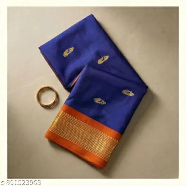 Blue_Sico_Silk_Paithani_Zari_Border_Saree_For_Women