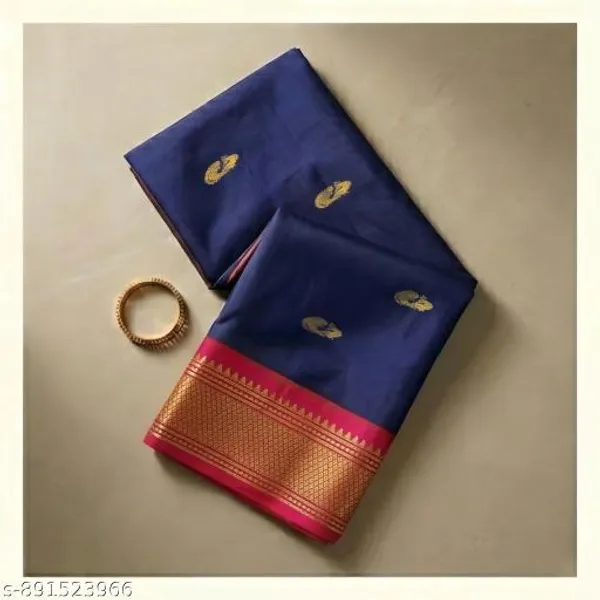 Blue_Sico_Silk_Paithani_Zari_Border_Designer_Saree_For_Women